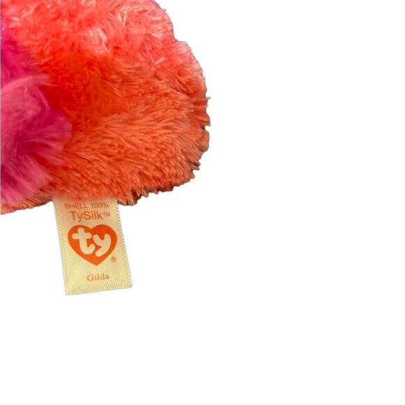Ty Beanie Boos Gilda flamingo pink 9” plush stuffed animal blue eyes 2018 - Picture 4 of 4